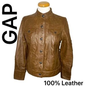 🌷GAP🌷 Tan Brown Leather Jacket